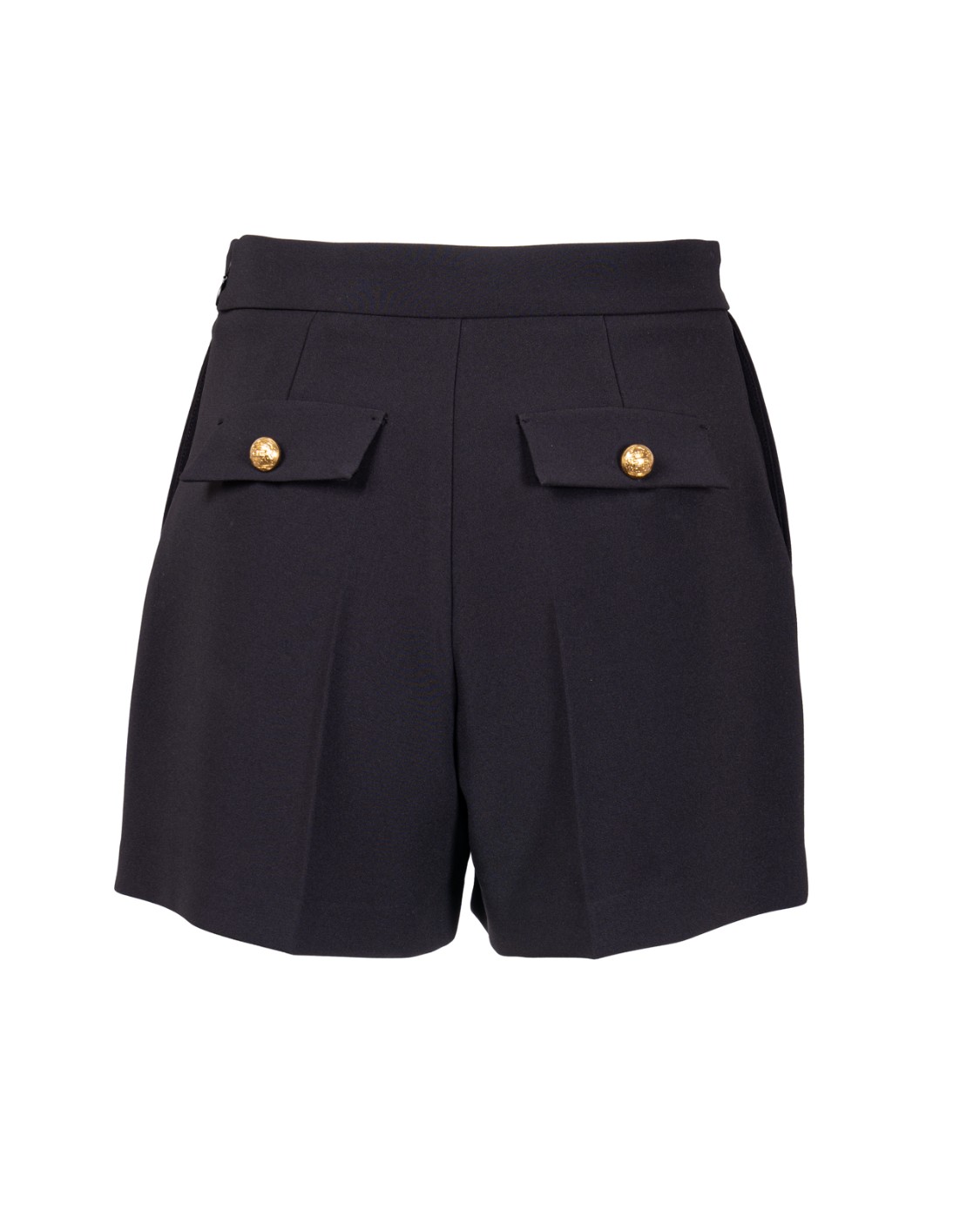 shop ELISABETTA FRANCHI  Shorts: Elisabetta Franchi shorts in crepe con morsetto e patte.
Dettaglio in metallo dorato con logo.
Patte con bottoni sul retro.
Vestibilità Slim.
Composizione: 95%Poliestere 05%Elastane.
Made in Italy.. SH00751E2-110 number 5469199